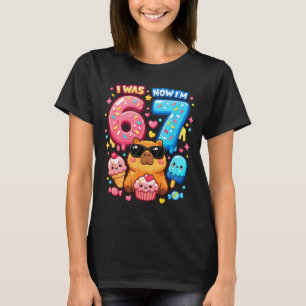 T-shirt Était 6 7 anniversaire 67 mème capybara glace kawa