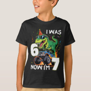 T-shirt était 6 7 garçon d'anniversaire dinosaure camion m