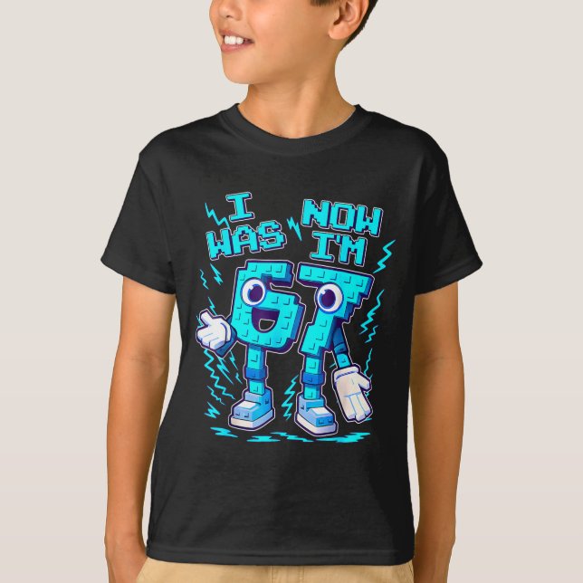 T-shirt Était 6 7 six sept 7 ans anniversaire brainrot (Devant)