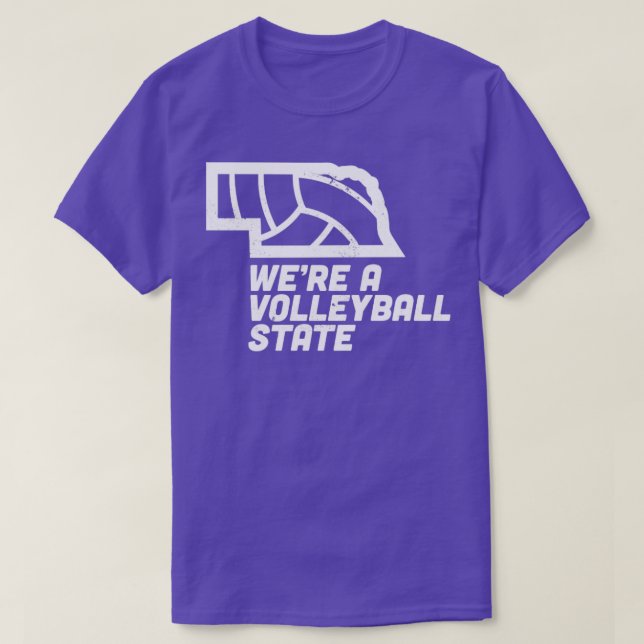 T-shirt Était Un État De Volley-Ball Nebraska (Design devant)