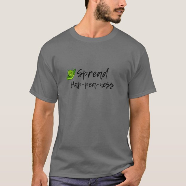 T-shirt Étaler Hap-Pea-Ness - Végétal Drôle - Pun Léger (Devant)