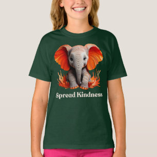 T-shirt Étaler Kindness mignon rouge orange bébé éléphant