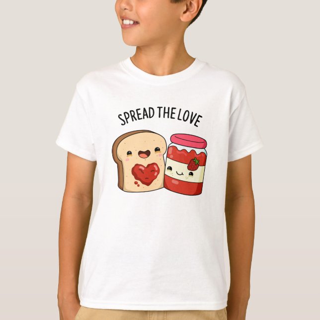 T-shirt Étaler la confiture Amour Drôle et le touron de pa (Devant)