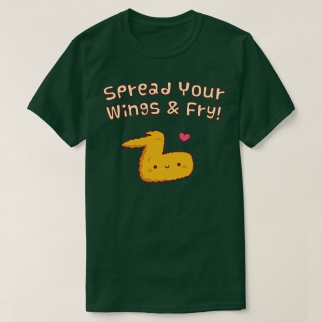 T-shirt Étaler Vos Ailes Et Fry Frit Chicken Wing Pun (Design devant)