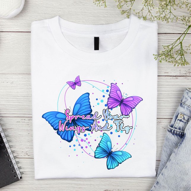 T-shirt Étalez vos ailes et mouche papillon (Créateur téléchargé)