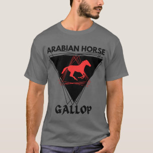 T-shirt Étalon de cheval arabe Jockey équestre Gris de pon