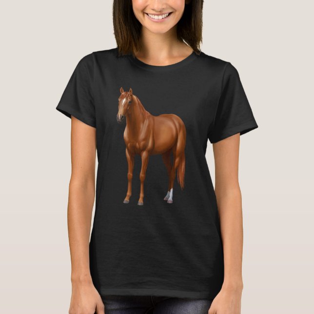 T-shirt Étalon de cheval Chestnut Sorrel Quarter (Devant)