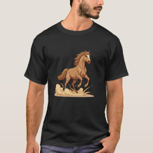 T-shirt Étalon Galopant Cheval Sauvage Équestre Occidental