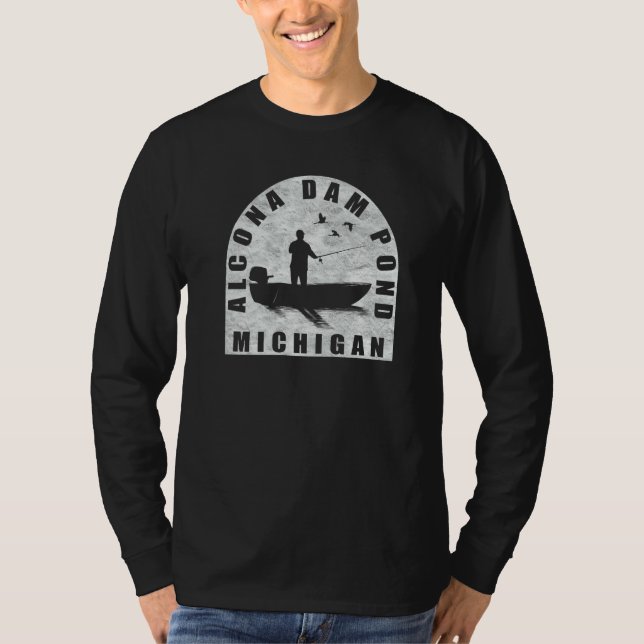 T-shirt Étang de pêche Alcona Dam Michigan   (Devant)