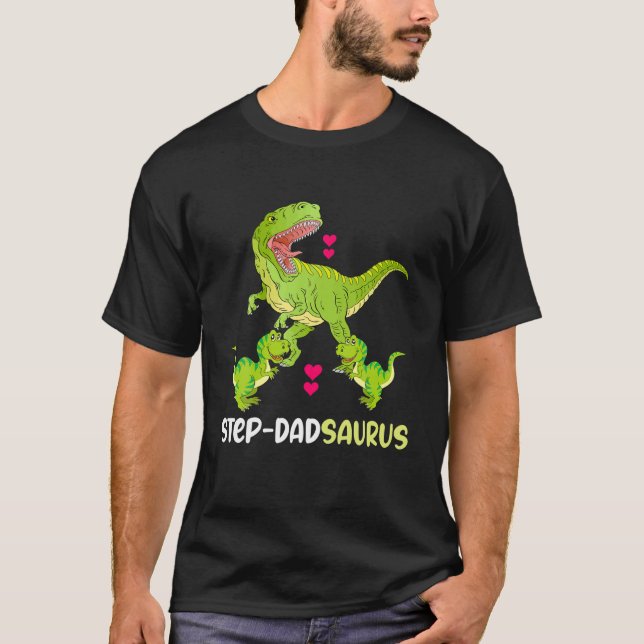 T-shirt Étape Dadsaurus T Rex Dinosaur Étape Papa Saurus F (Devant)