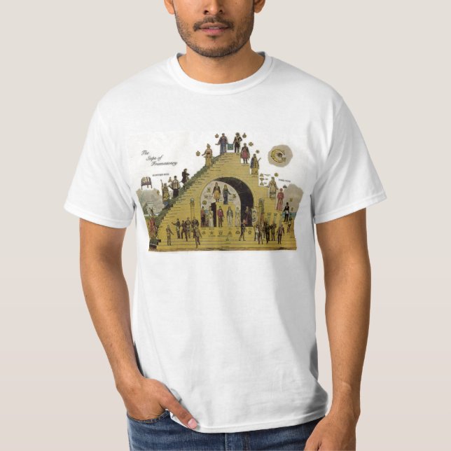 T-shirt Étapes de pièce en t de maçonnerie (Devant)