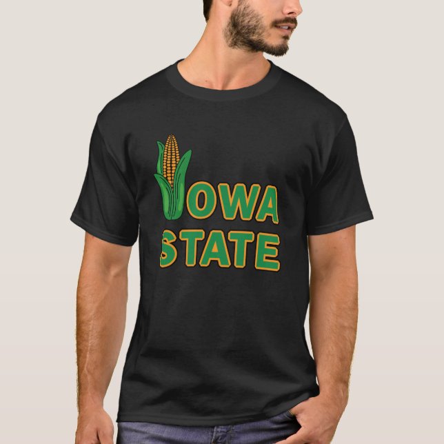T-shirt Etat américain de l'Iowa célèbre avec du maïs (Devant)