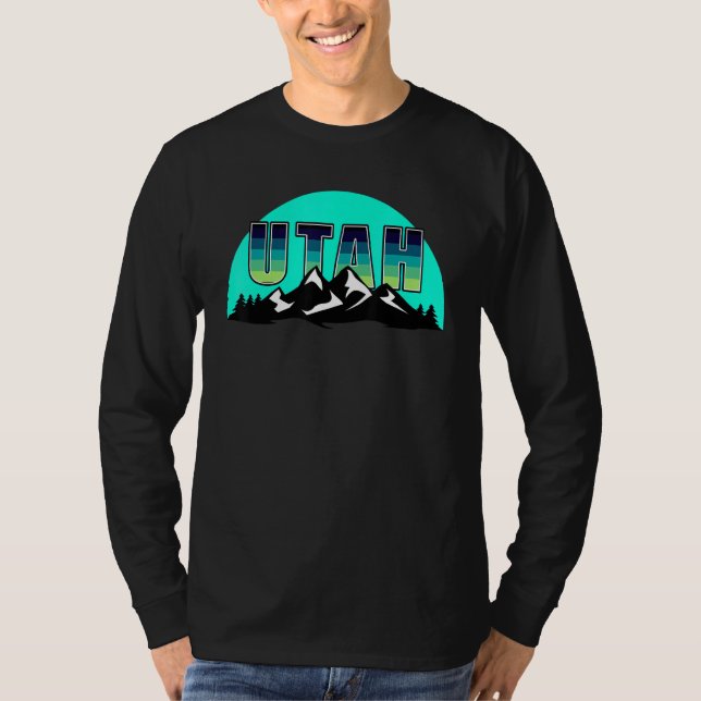 T-shirt Etat américain Utah Sun Moon Mountain Nature Hikin (Devant)