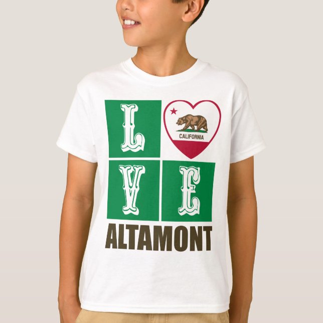 T-shirt Etat de Californie - Drapeau Coeur Altamont (Devant)