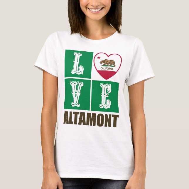 T-shirt Etat de Californie - Drapeau Coeur Altamont (Devant)