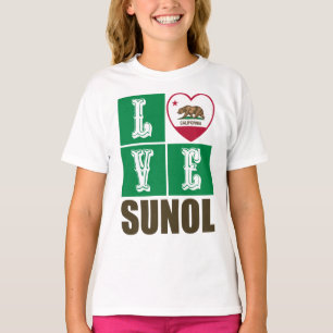 T-shirt État de Californie Drapeau Coeur Sunol