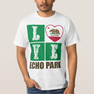 T-shirt Etat de Californie Drapeau Heart Echo Park