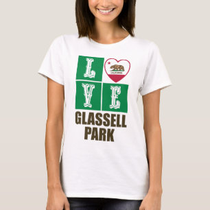 T-shirt Etat de Californie Drapeau Heart Glassell Park