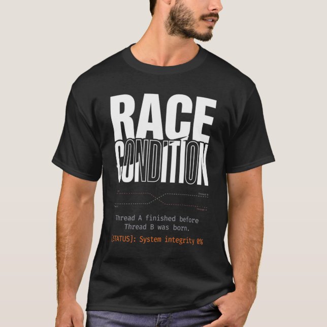 T-shirt État de course Concurrence de threads Programmeur  (Devant)