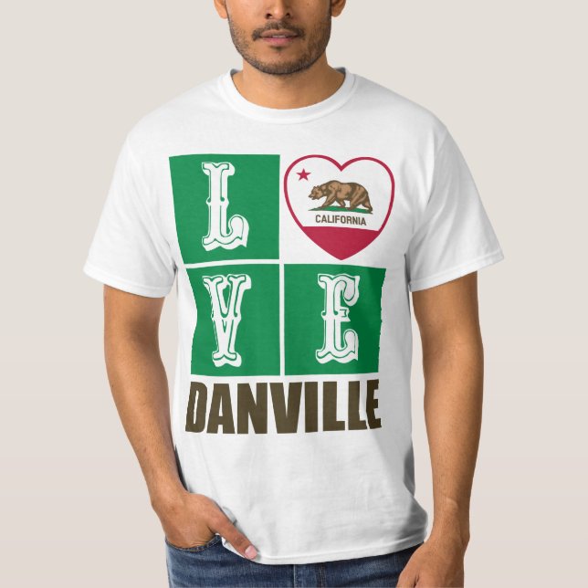 T-shirt Etat de la Californie Drapeau Heart Danville (Devant)