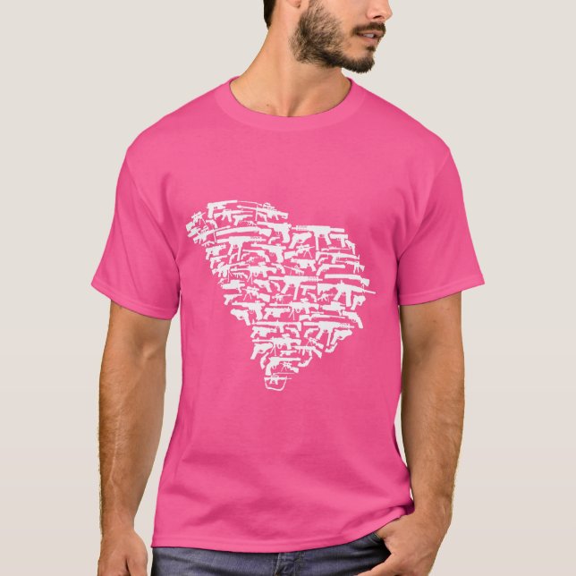 T-shirt État De La Caroline Du Sud Composé De Armes À Feu  (Devant)