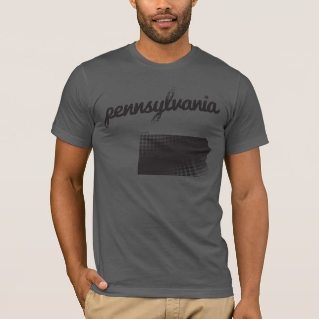 T-shirt État de la Pennsylvanie sur le gris (Devant)