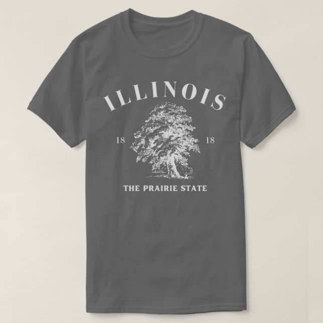 T-shirt Etat de l'Illinois sur le noir (Design devant)