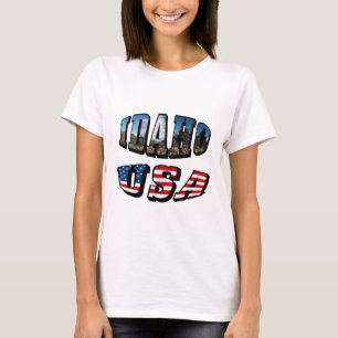 T-shirt État de l'image Idaho et drapeau USA Texte