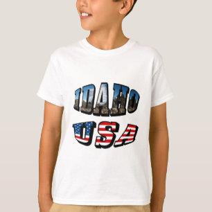 T-shirt État de l'image Idaho et drapeau USA Texte