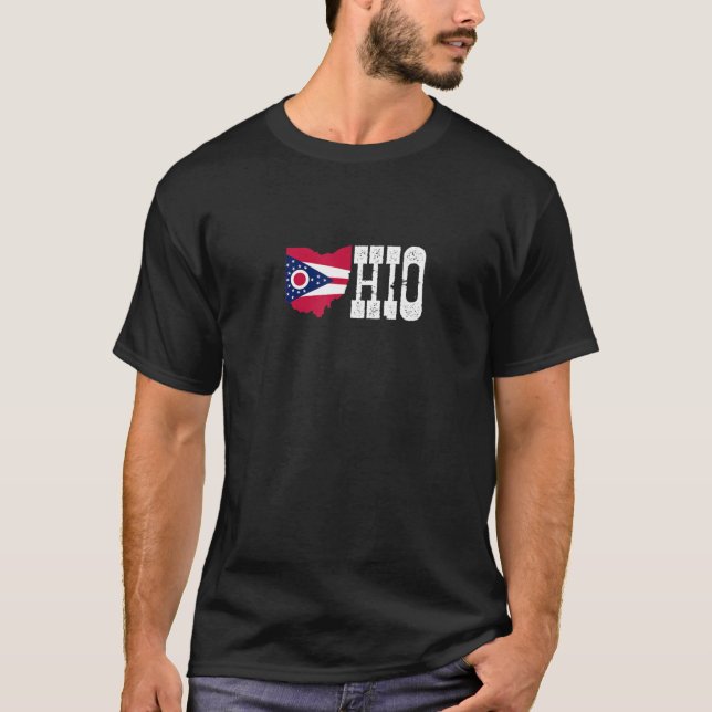 T-shirt Etat De L'Ohio Et Drapeau De L'Ohio Avec Fierté Po (Devant)