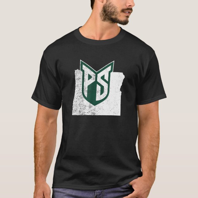 T-shirt État de Portland Université Vikings Forme d'état (Devant)