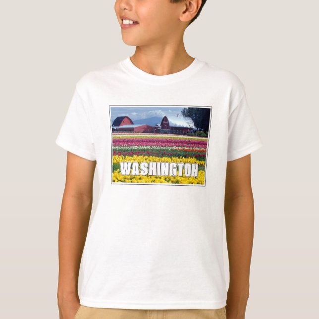 T-shirt État de Washington | Champ de tulipes (Devant)
