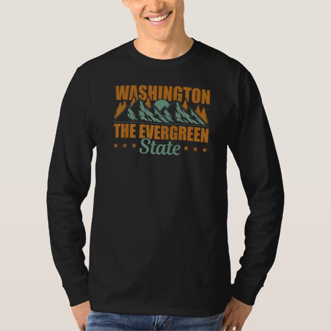 T-shirt État de Washington L'État À feuillage persistant (Devant)