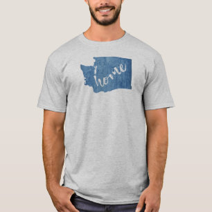 T-shirt État de Washington Maison Grain de Bois