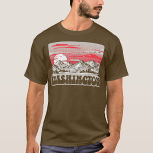 T-shirt État de Washington Montagnes des années 80 Vintage