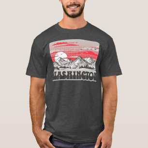 T-shirt État de Washington Montagnes des années 80 Vintage