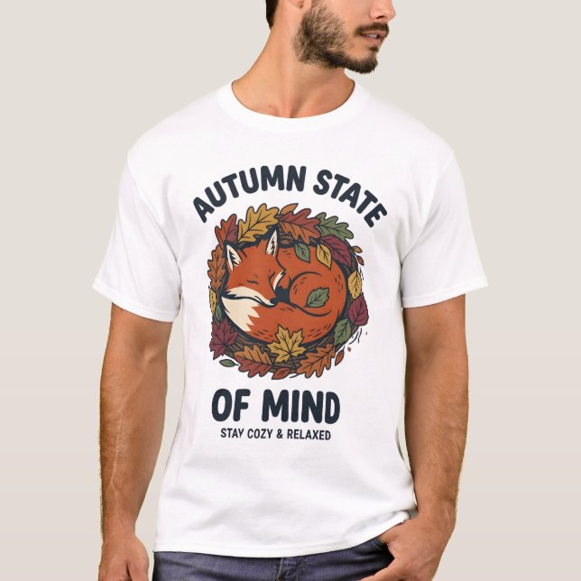 T-shirt État d'esprit d'automne Renard mignon (Devant)