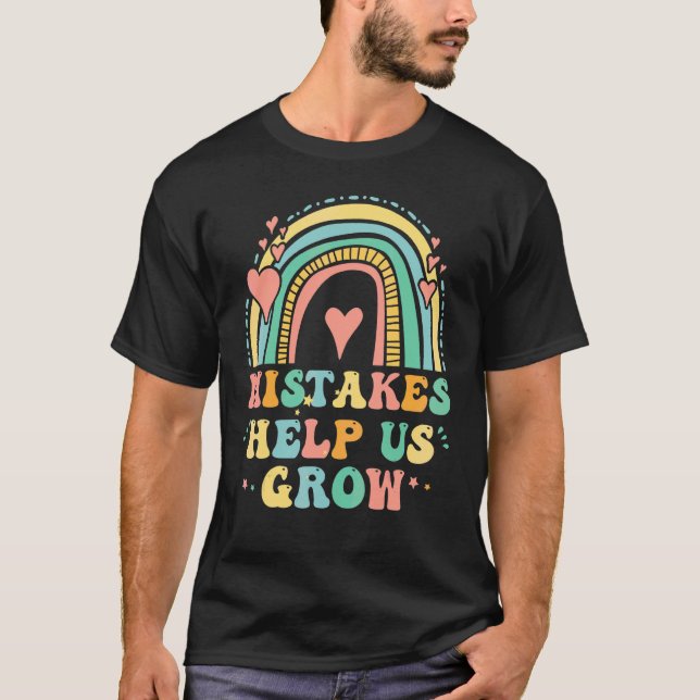 T-shirt État d'esprit de croissance groovy positif enseign (Devant)