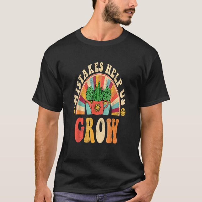 T-shirt État d'esprit de croissance groovy positif enseign (Devant)