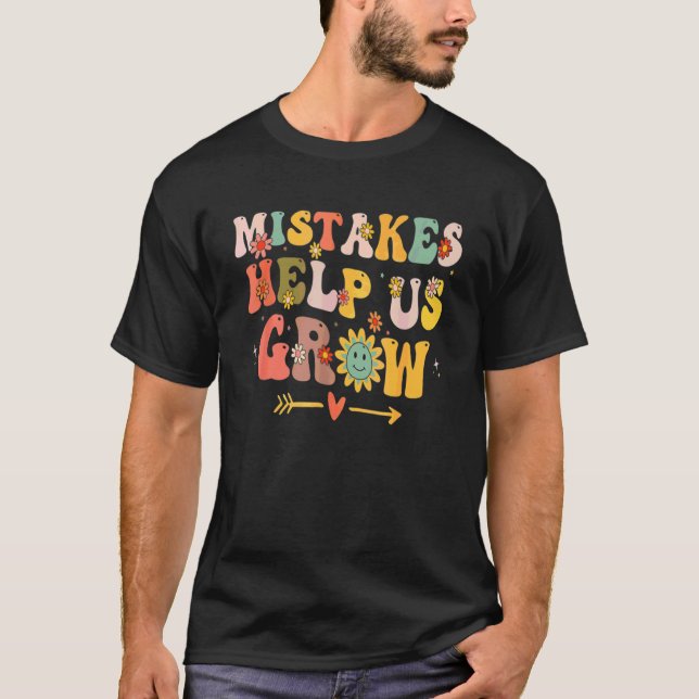 T-shirt État d'esprit de croissance groovy positif enseign (Devant)