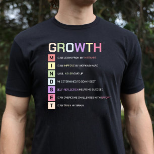T-shirt État d'esprit de croissance Noir