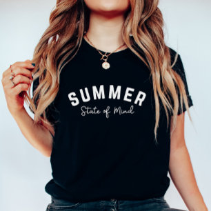 T-shirt État d'esprit d'été rétro ; Citation de vacances m