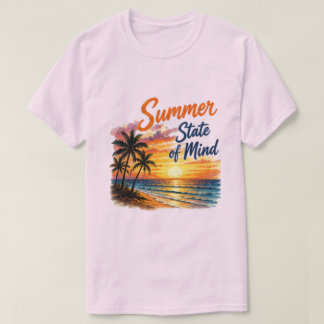 T-shirt État d'esprit d'été | Vibes de plage tendance