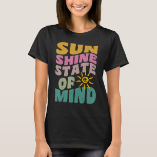 T-shirt État d'esprit Sunshine Rétro Été Groovy Floride