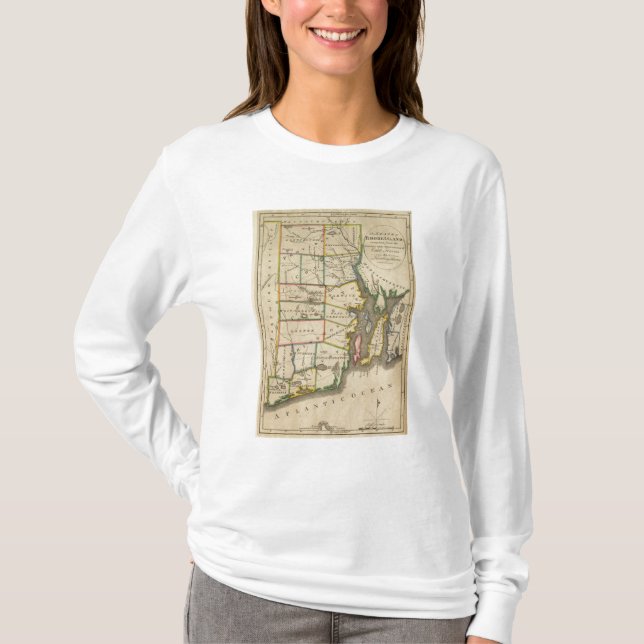 T-shirt État d'île de Rhode 3 (Devant)