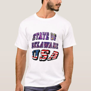 T-shirt Etat du Delaware USA Photo & Flag Text