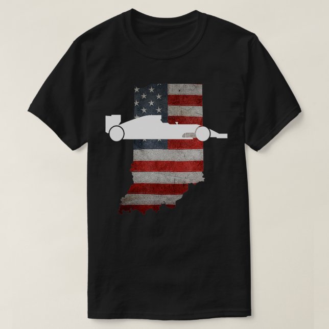 T-shirt État du drapeau américain de l'Indiana avec race (Design devant)
