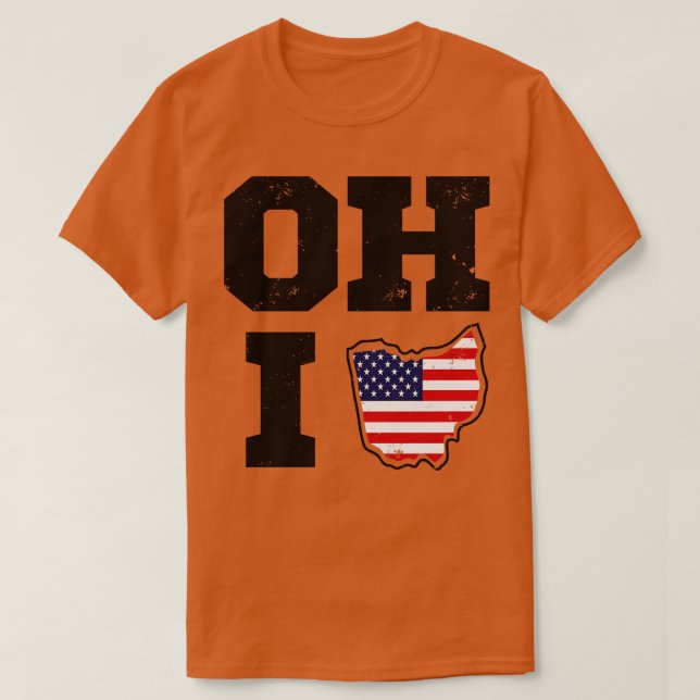 T-shirt Etat du Drapeau Ohio USA (Design devant)