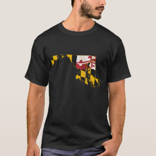 T-shirt État du Maryland avec drapeau du Maryland intégr