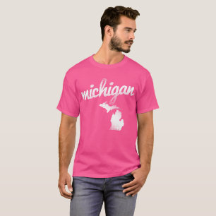 T-shirt État du Michigan dans le rose